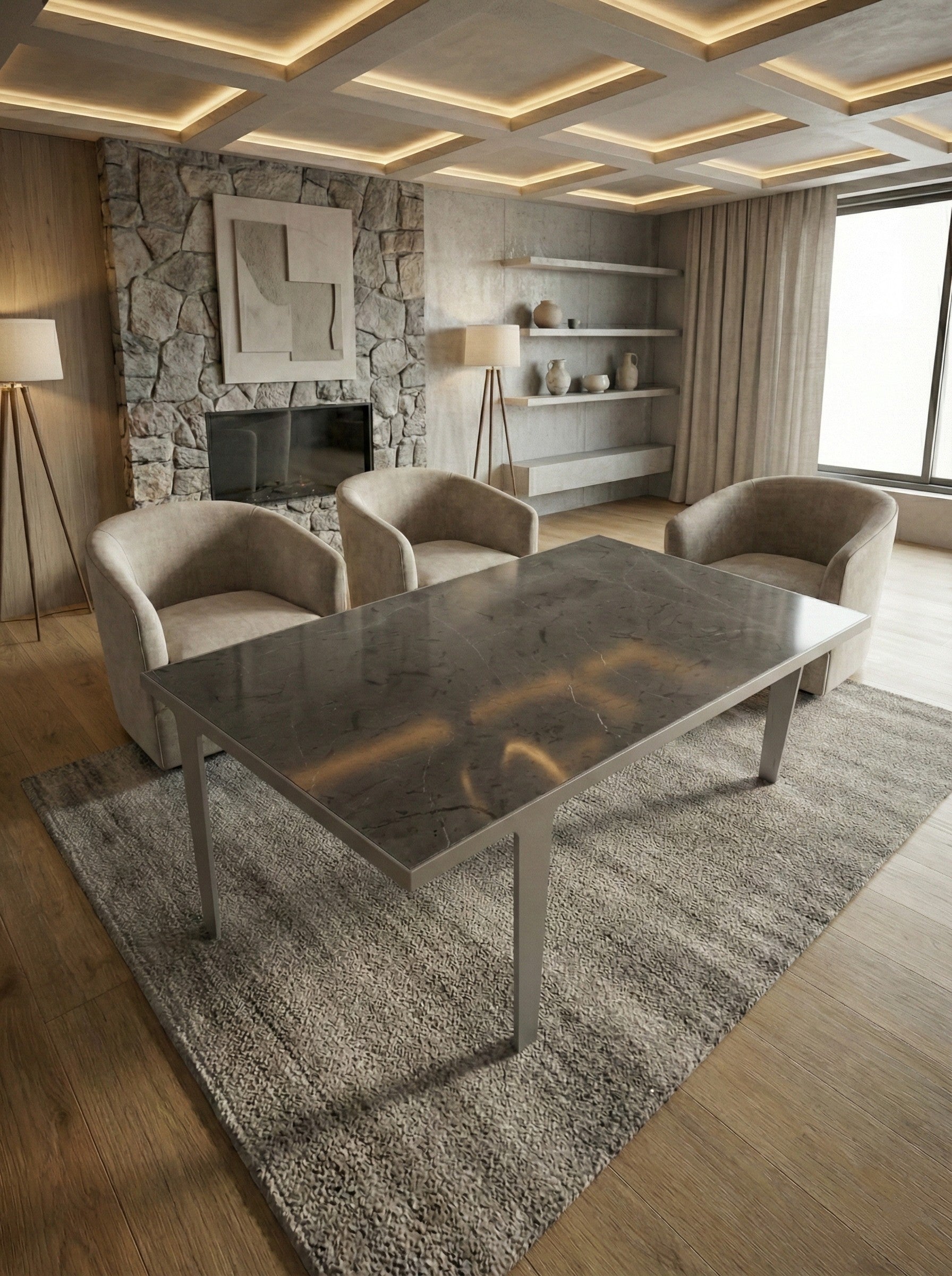Armani Grey Marble Table