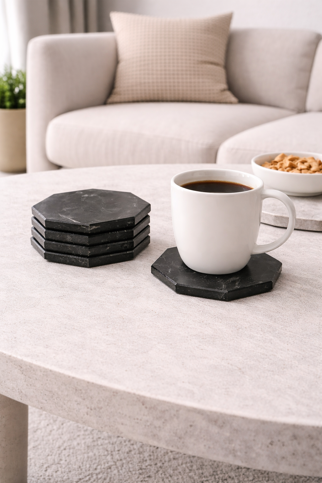 Coasters Pack of 6 (Black Marble)