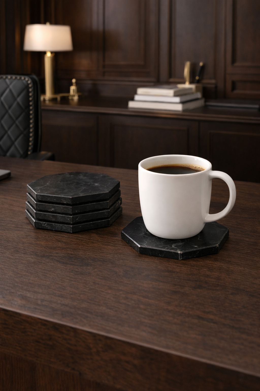 Coasters Pack of 6 (Black Marble)