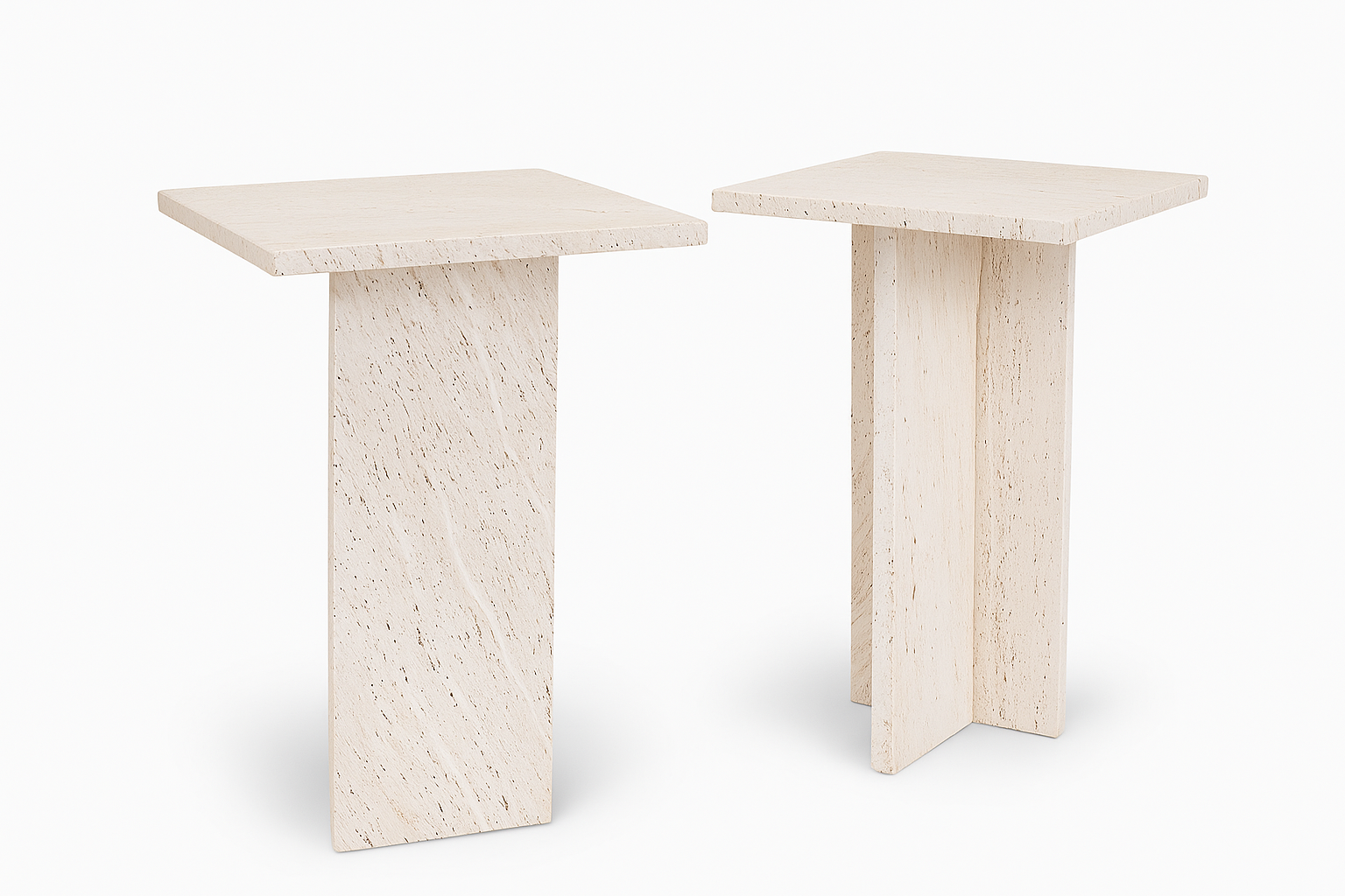 Ivory Travertine Side Tables