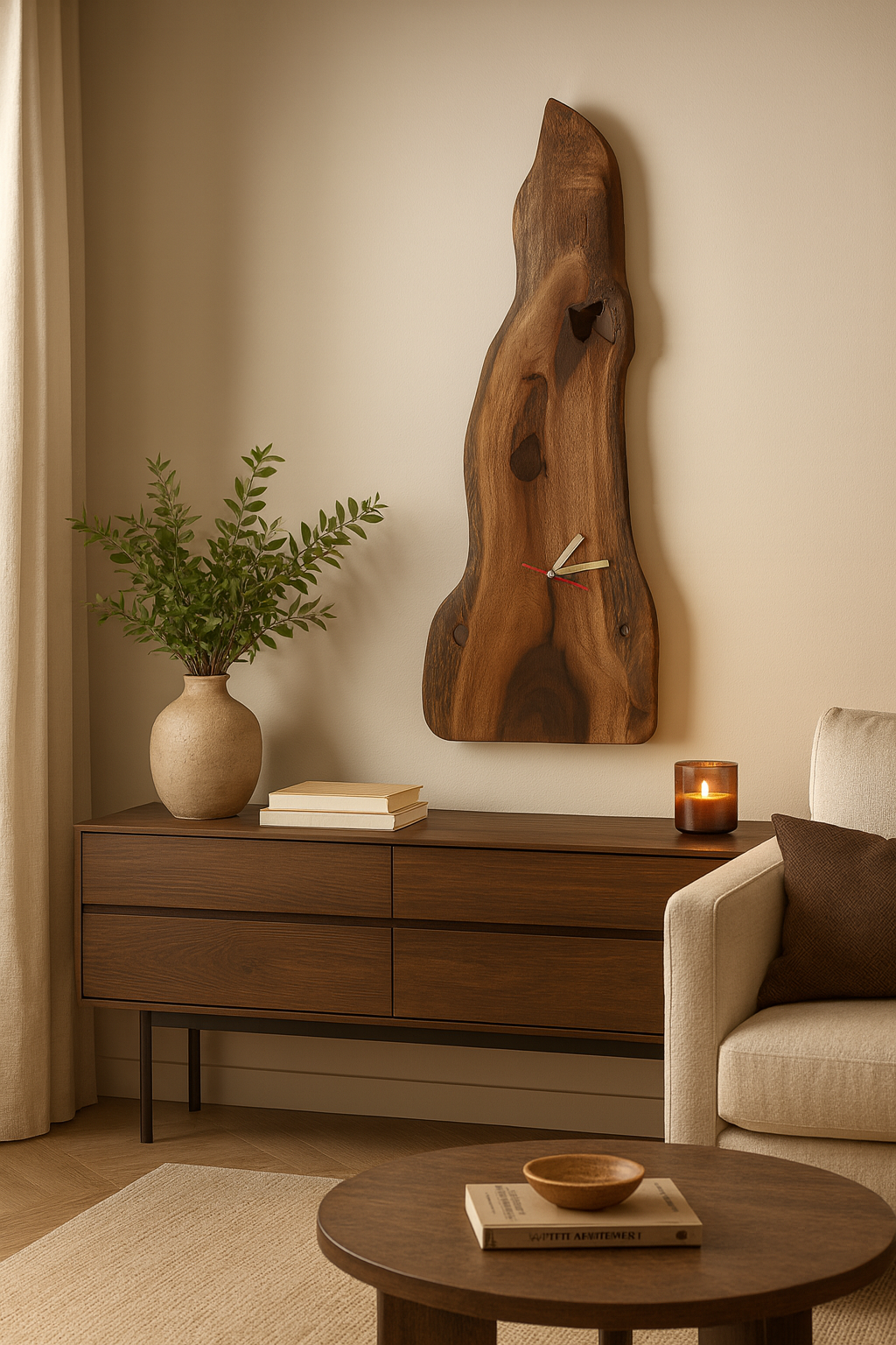 Woodland Rise Solid Wood Clock