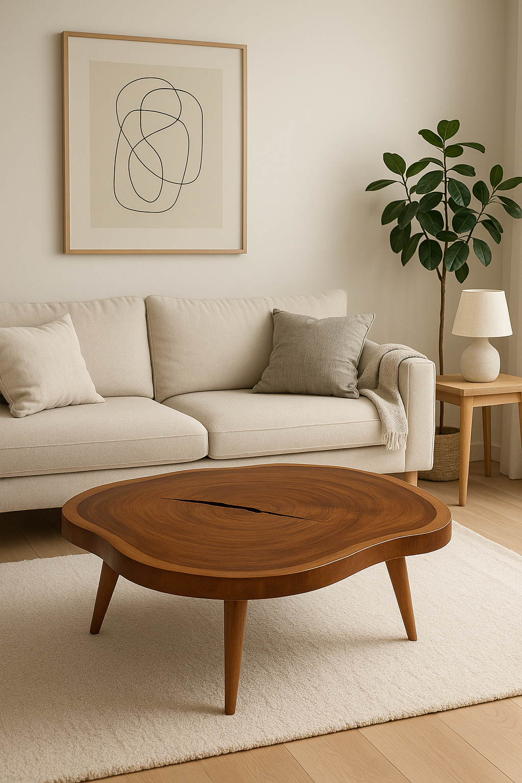 Wave Solid Wood Coffee Table