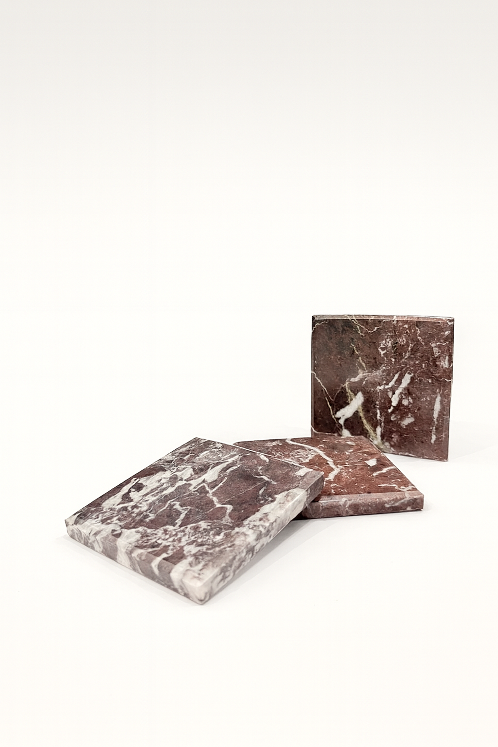 Red Marble Coasters (Set of 6)