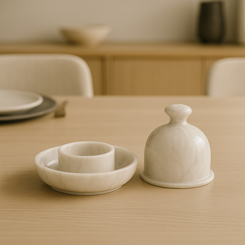 Dome Butter Keeper (White Marble)