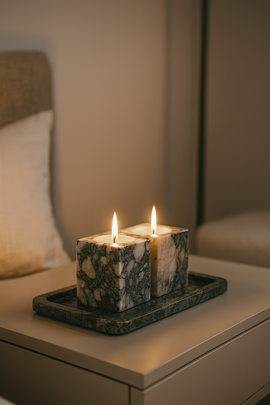 Calacatta Candle Holder