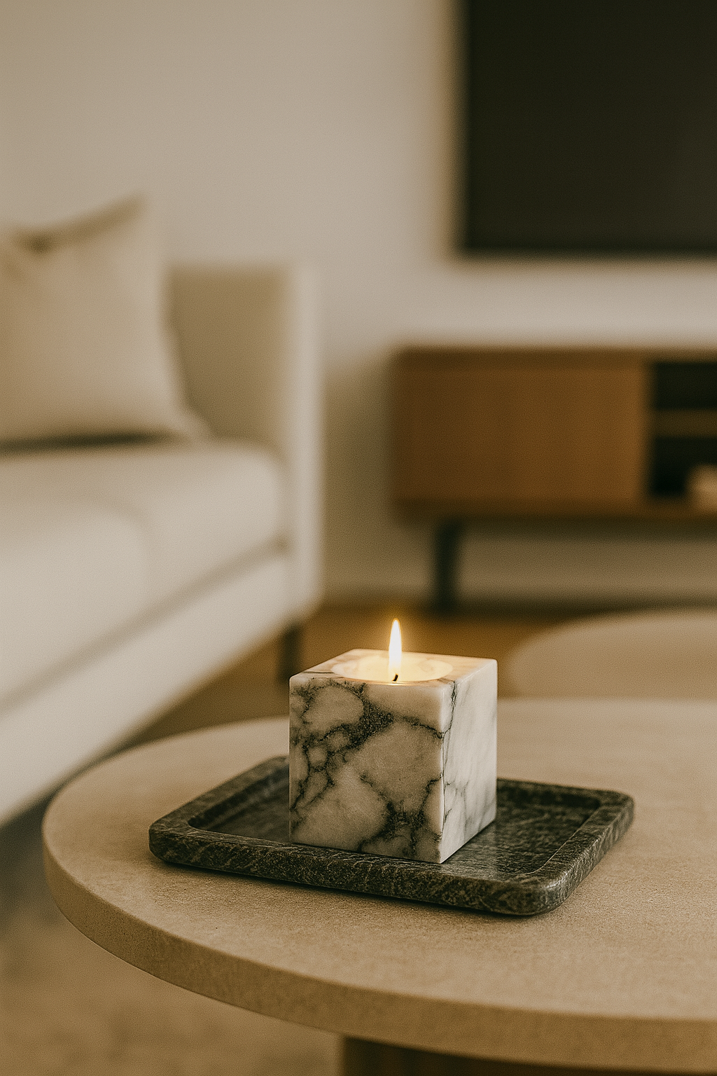Calacatta Candle Holder