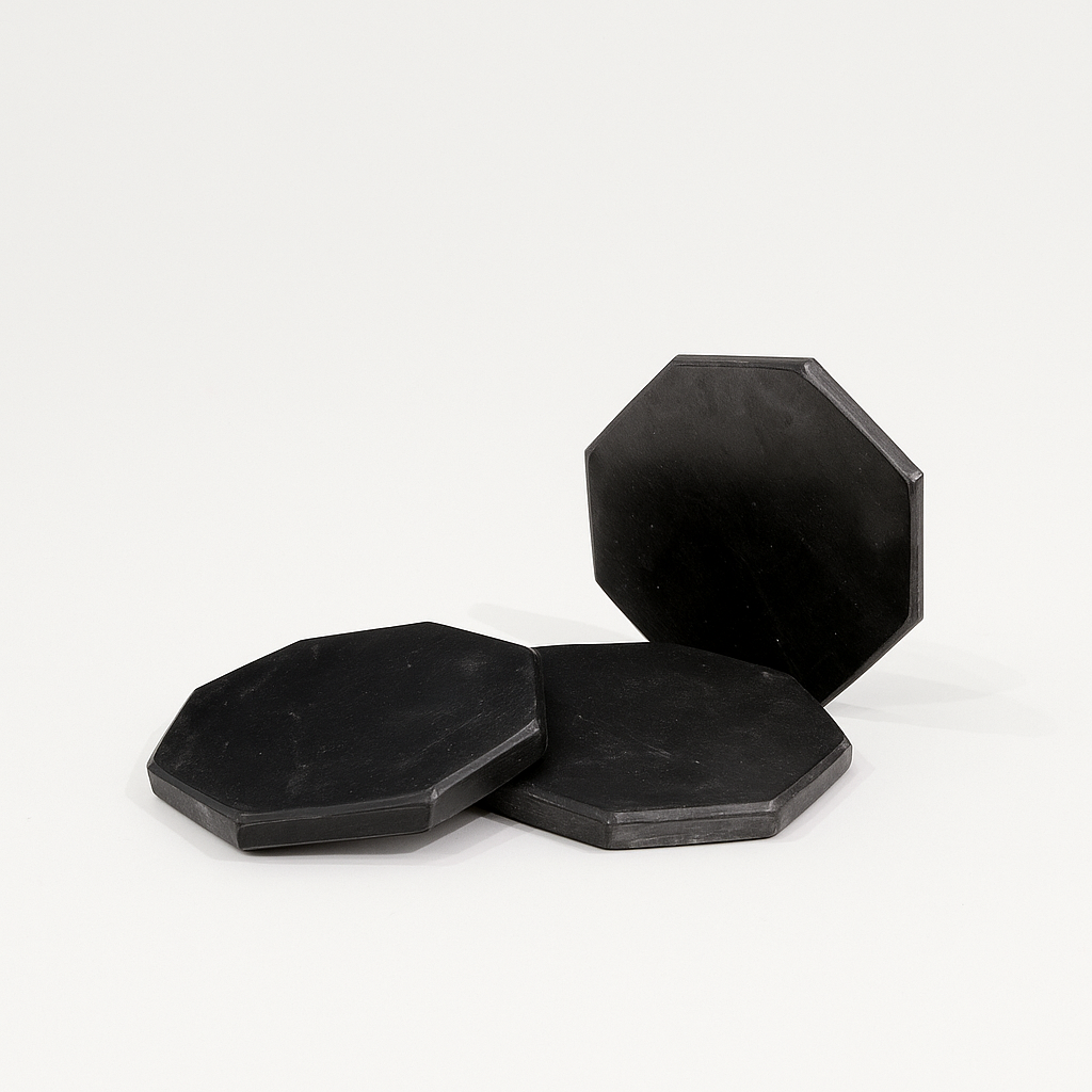 Black Marble Coasters (Set of 6)
