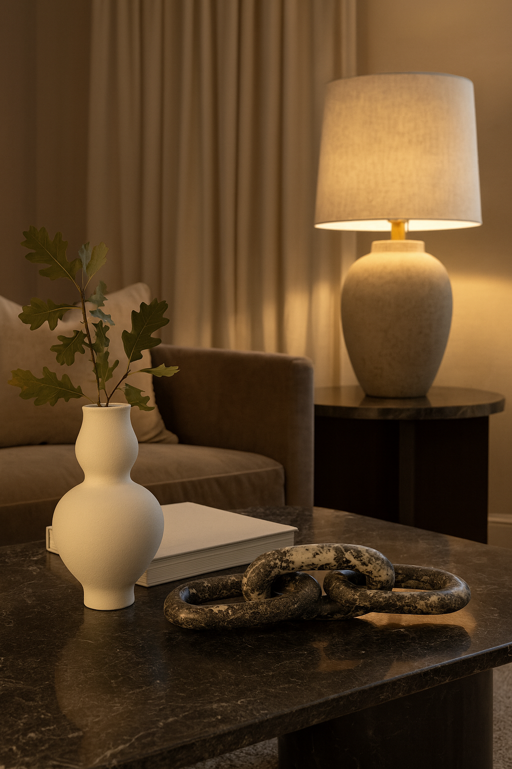 3 Link Chain (Black Marble)