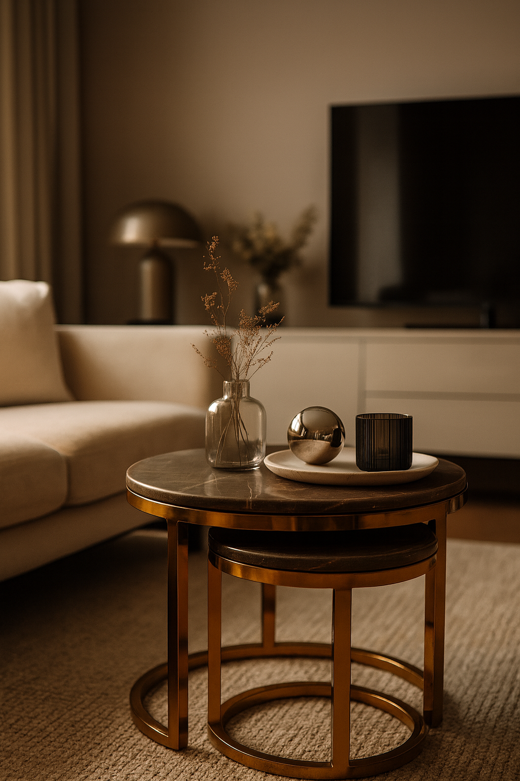Coffee Brown Nesting Table (Set of 2)