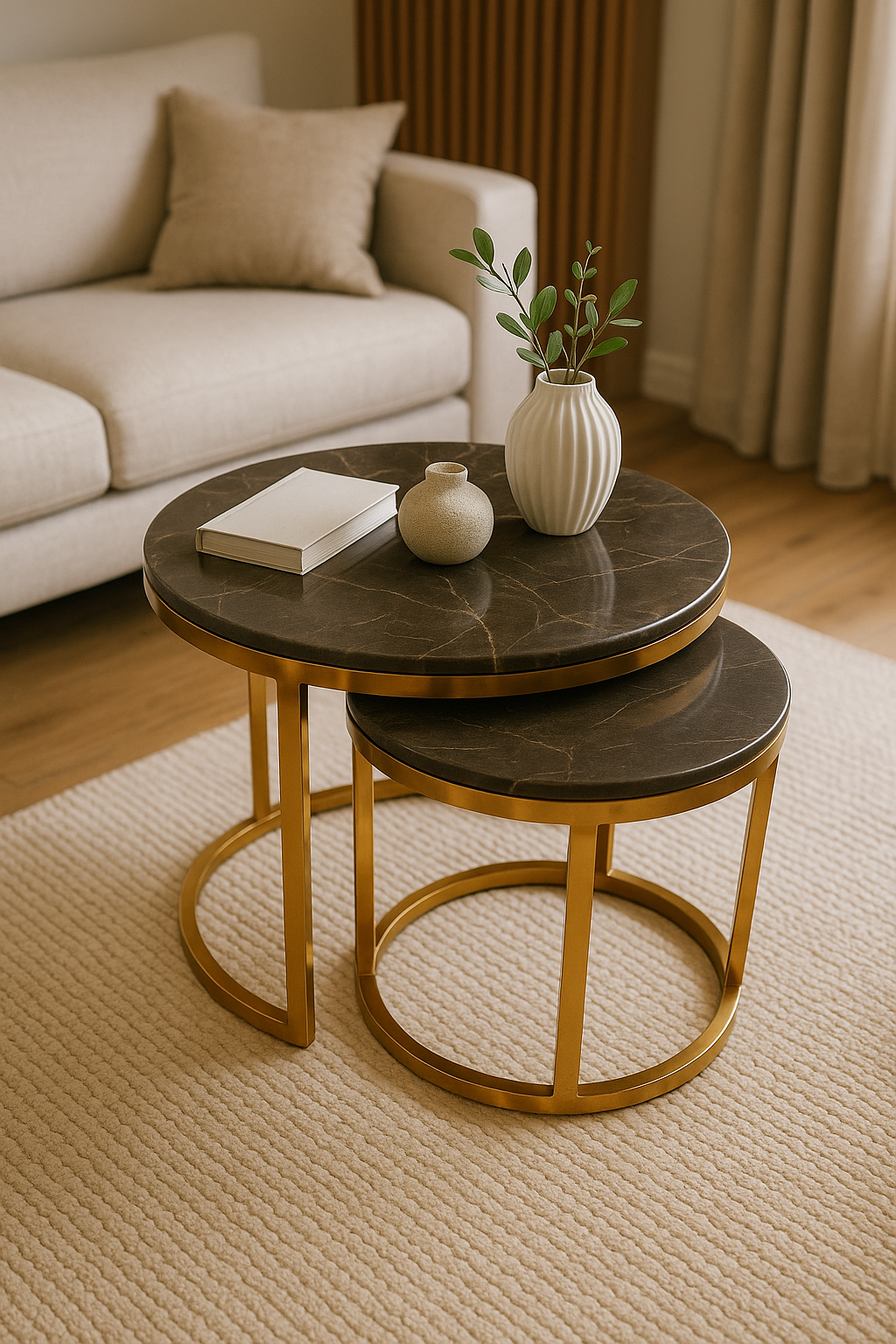 Coffee Brown Nesting Table (Set of 2)