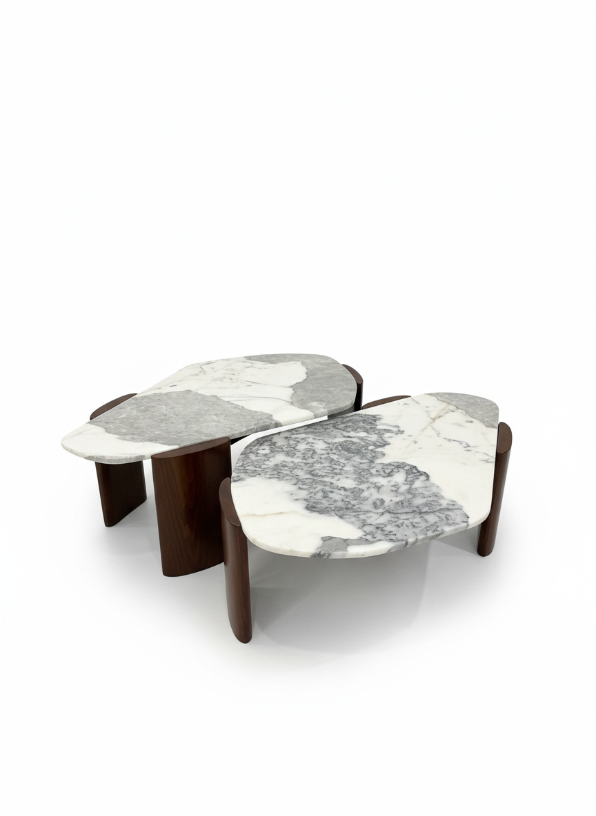 Bianco Mosaic Nesting Table