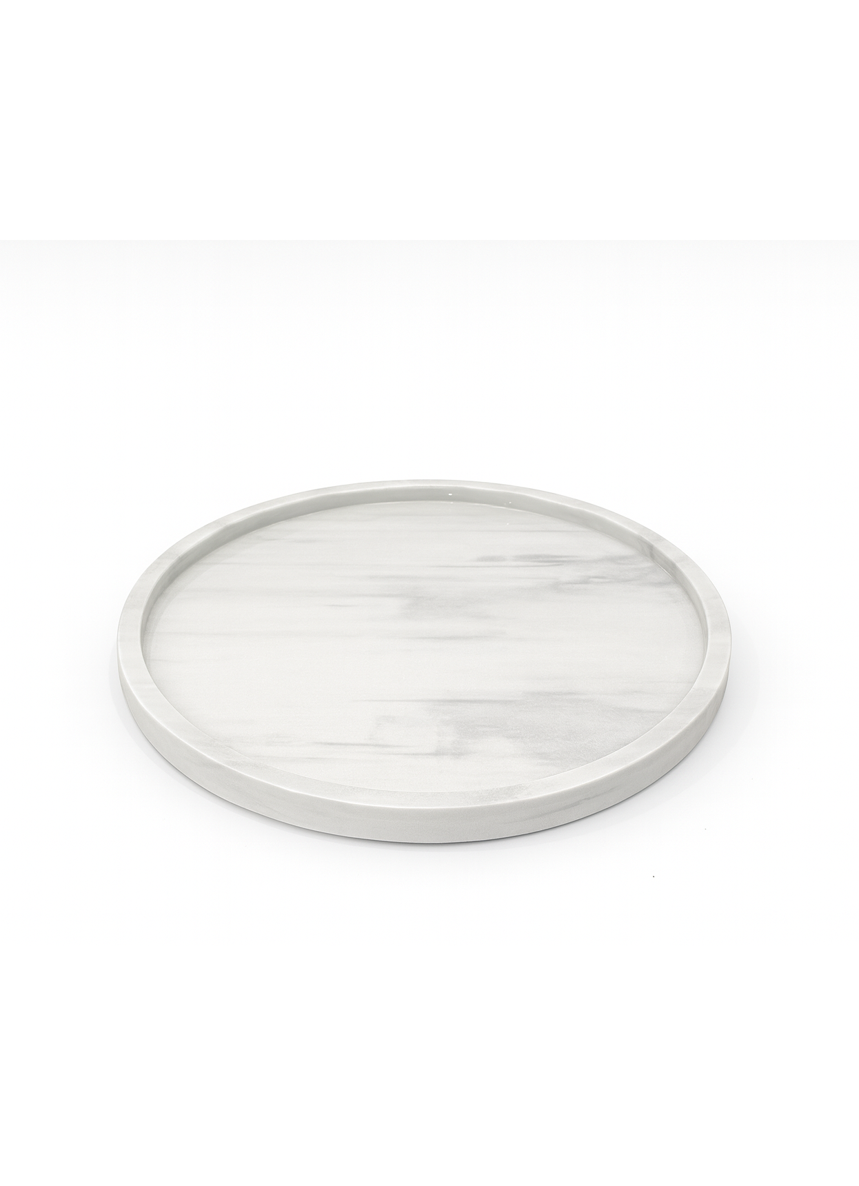 White Marble Tray (Round)