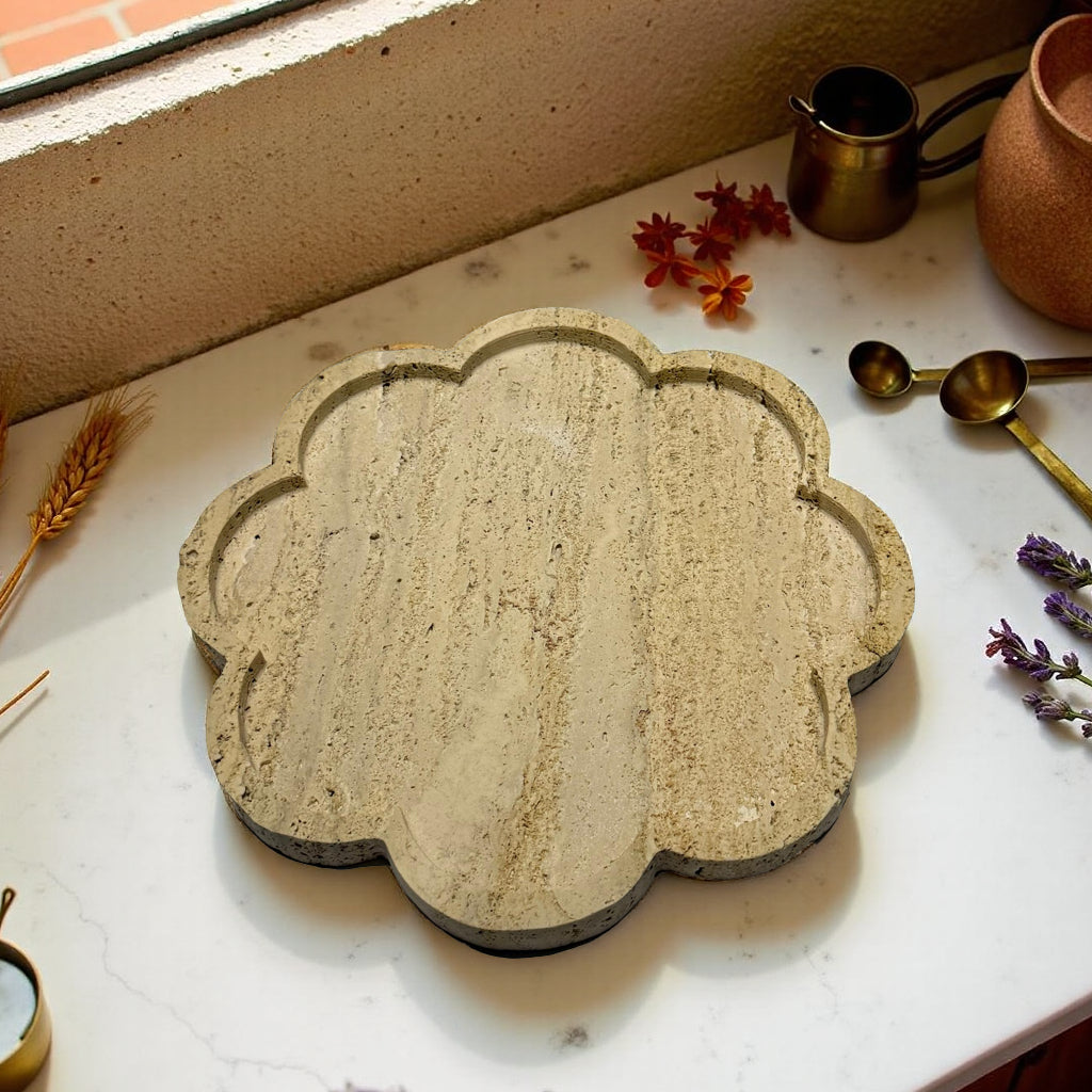 Travertine Cloud Tray